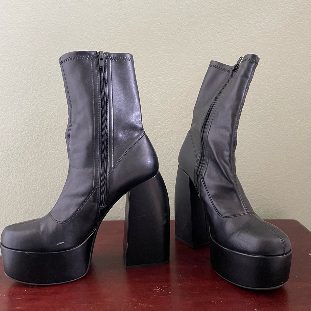 Black Platform Ankle Boots